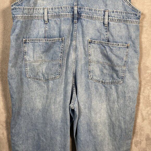 Gap Loose Bib Overalls Women’s XL Light Destroy Relaxed Fit Denim 100% Cotton - Picture 11 of 16